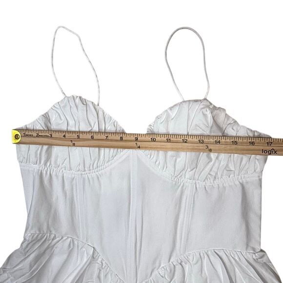 Good American Sleeveless V-Neck Poplin Babydoll Mini Dress - Picture 7 of 10